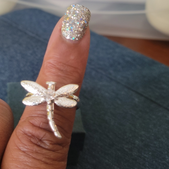 Whimsical Dragonfly Ring - sterling silver - Picture 2 of 2